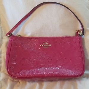 Hot Pink Patent Leather Coach Shoulder Bag